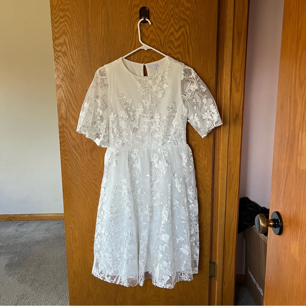 Elegant White Lace Dress | Duchess Tulle Dress